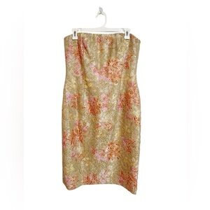 Carmen Marc Valvo Collection Beaded Strapless Dress Size 10 Cocktail Event $595